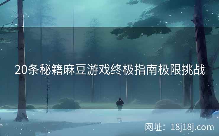20条秘籍麻豆游戏终极指南极限挑战